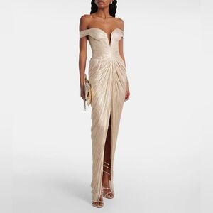 Maria Lucia Hohan Diella Silk Corset Gown in Beige